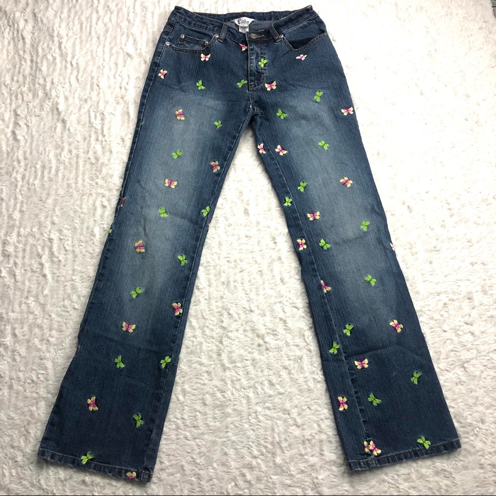 Lilly Pulitzer Embroidered Butterfly 🦋 Jeans Zs 4